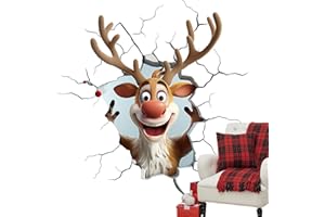 Christmas Wall Stickers - Christmas Window Decals, 3D Visual Design Art Clings Chris-tmas, Decorations Double Side Reusable f