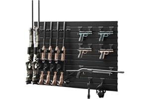 VEVOR Gun Rack, Wall Mount, Heavy-Duty Steel Tactical Rifle Carbine Shotgun Handgun Storage Rack, Securely Holds up to 6 Rifl