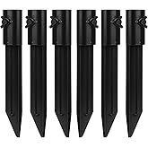 Impresa Tiki Torch Holder Stakes - 6-Pack, 10.75-Inch, Black Aluminum - Metal Ground Spikes for Outdoor Tiki Torch Stands & Solar Light Holders