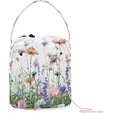 Tatenale Crochet Bag Yarn Bag Knitting Project Bag with Pockets and Handle Portable Yarn Storage Organizer Tangle Free 8.3x11 InchWildflower Blomming27
