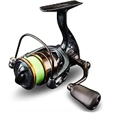 SylvanFlux Micro Ultralight Spinning Fishing Reel with 0.8 PE Line 100m, 170g Lightweight, 5.2:1 Gear Ratio, 5kg Max Drag, Fu