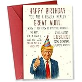 Birthday Card for Aunt, Humor Aunt Greeting Cards on Christmas, Birthday, Mothers Day, Heartfelt Message for Women from Niece Nephew, Decorations for Woman, Premium Quality
