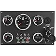 BHDK Digital Gauge Set, Triple 52mm/82mm Waterproof Cluster with Voltmeter, Oil Press, Water Temp, Engine Speed & Oil Level Display for Car/Truck/Marine (12V/24V)