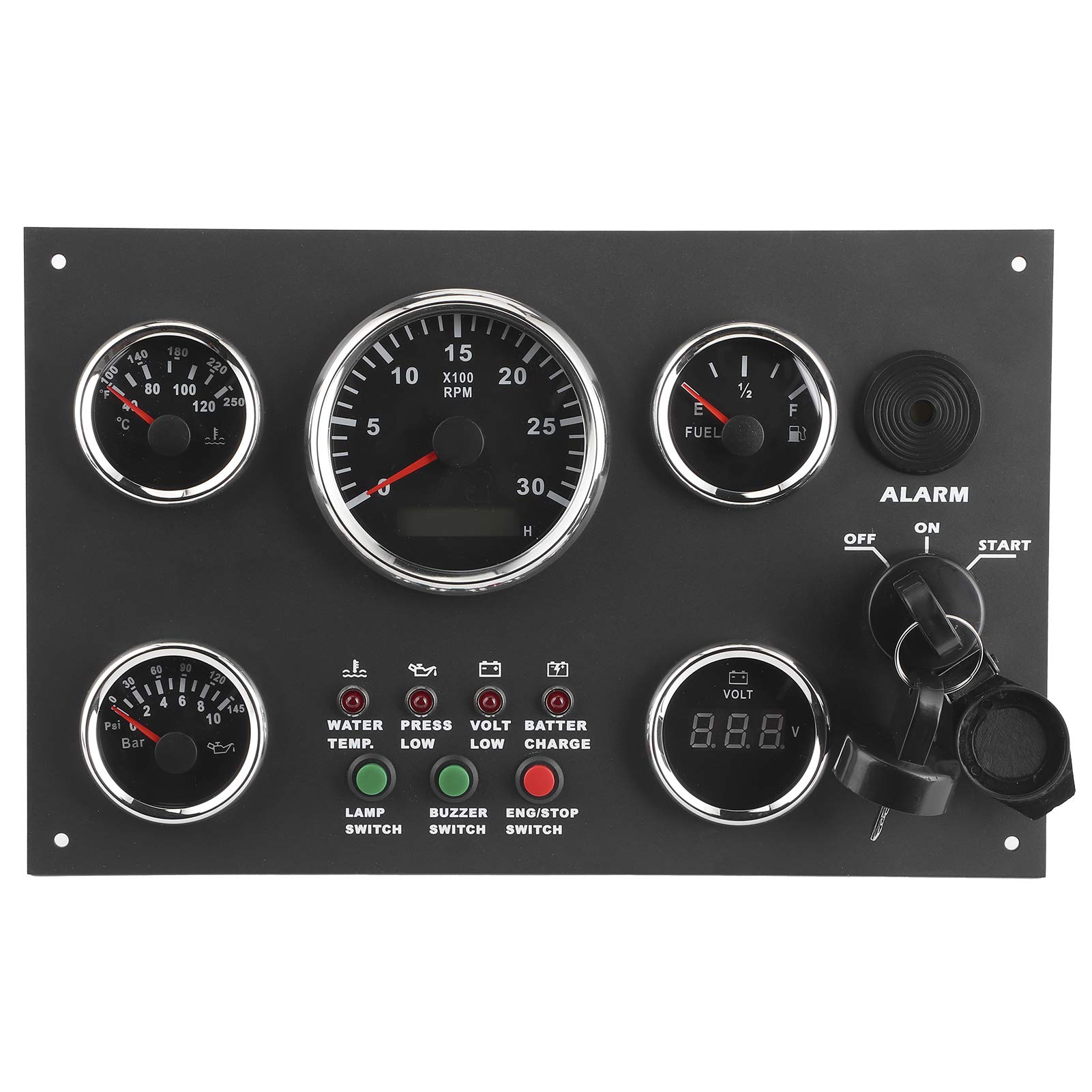 Photo 1 of BHDK Digital Gauge Set, Triple 52mm/82mm Waterproof Cluster with Voltmeter, Oil Press, Water Temp, Engine Speed & Oil Level Display for Car/Truck/Marine (12V/24V)