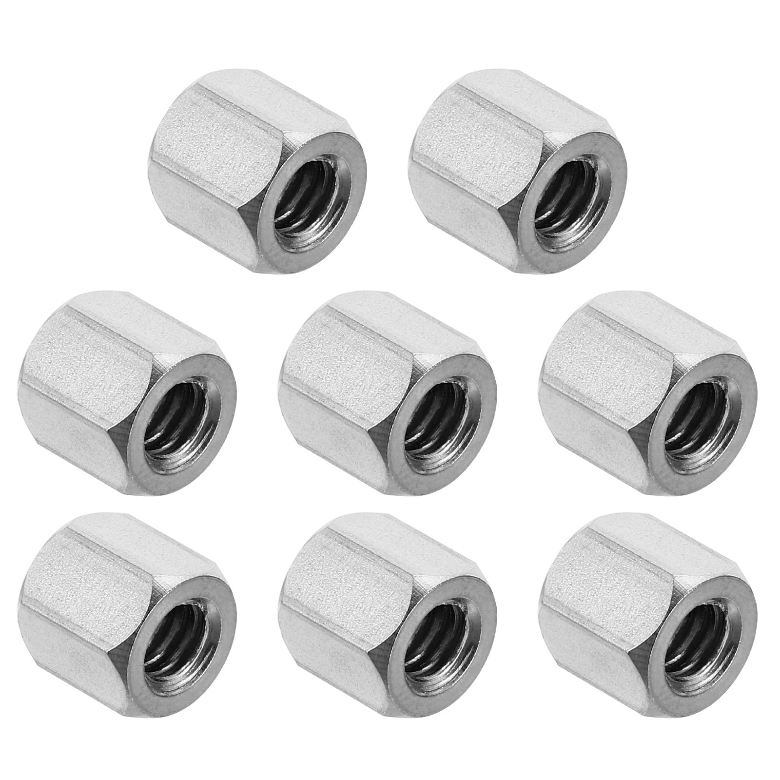 PATIKIL 1/4"-20 UNC 304 Stainless Steel Hex Coupling Nuts, 8Pcs 0.4" Length Fully Threaded Rod Coupling Nut Studding Connector Fasteners, Silver Tone
