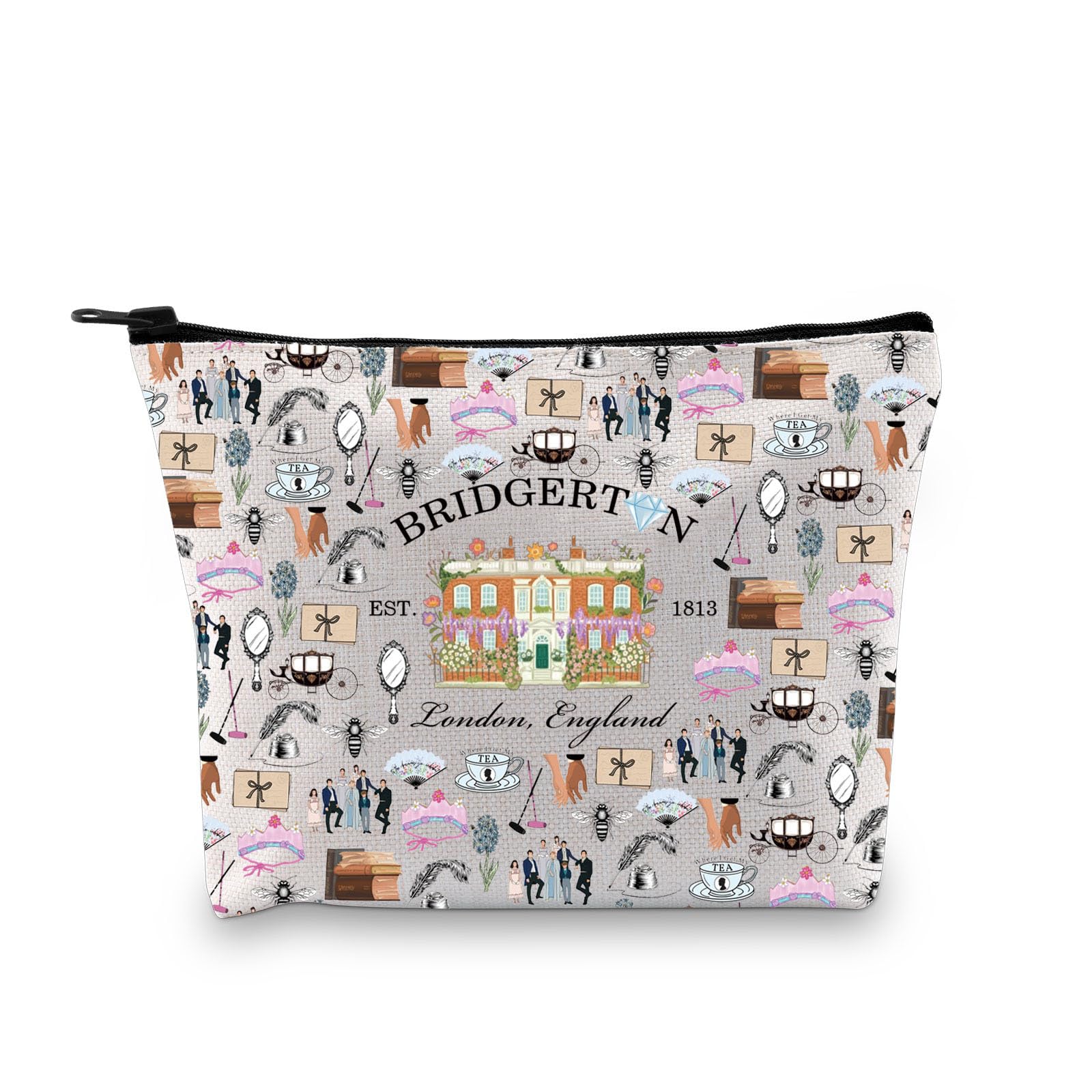 Regency Tv Show Inspired Gift Tv Show Merchandise Makeup Bag Bookish Gift for Book Lovers (Bridger 1813 EU)