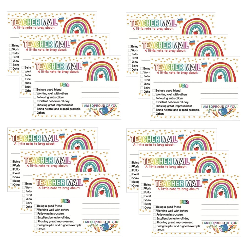 STOBOK 50Pcs Reward Cards for Classroom Behavior and Teaching Encouragement Cards for Teachers and Parents Positive Reinforcement Postcards for Kids