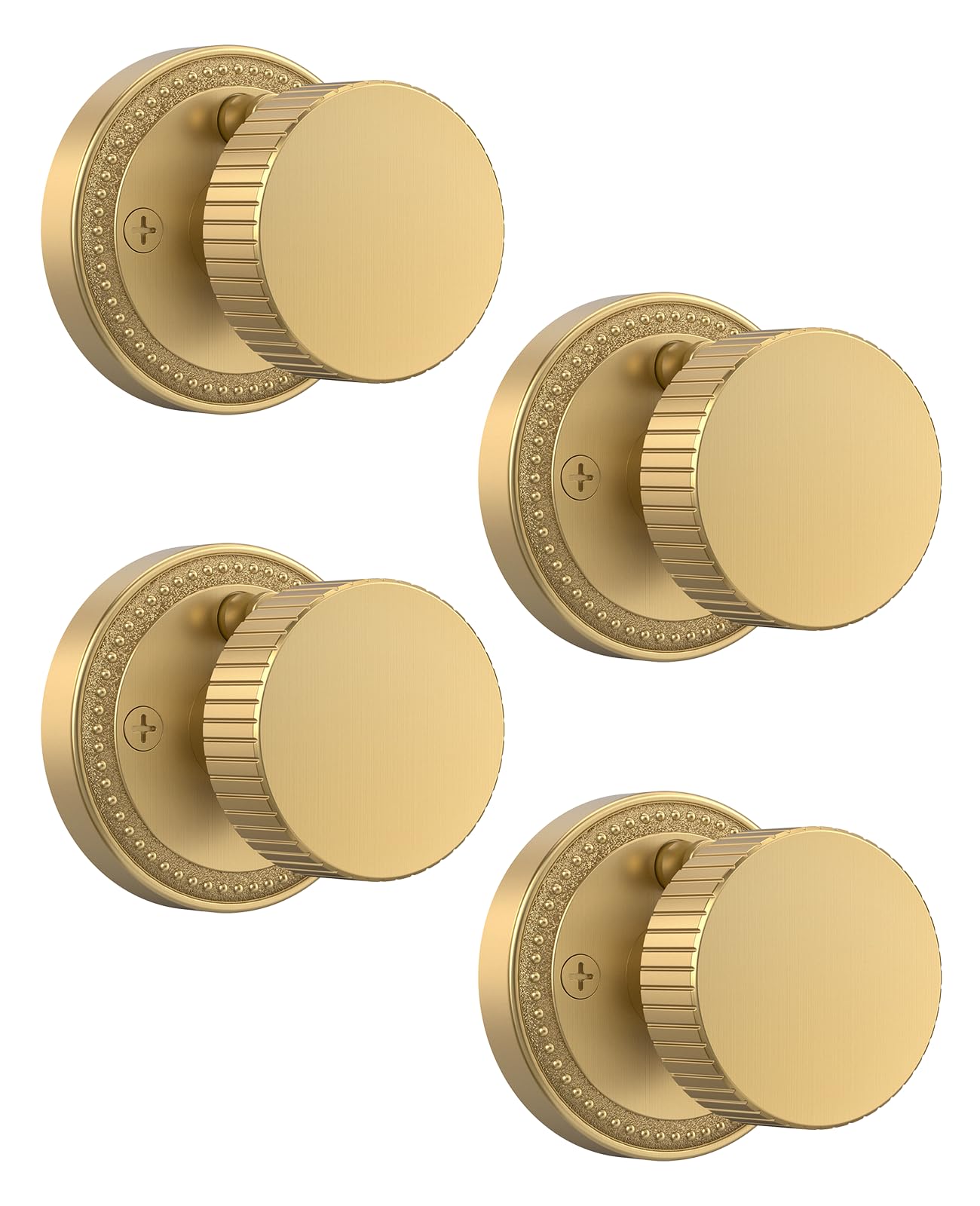 Photo 1 of Asidrama 4 Pack Champagne Bronze Privacy Door Knobs with Lock, Door Handles with Champagne Bronze Door Knobs Interior for Bedroom or Bathroom, Heavy Duty Door Lever for Left Right Sided Doors