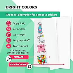 Sticker Paper for Inkjet Printer - (20 Sheets), 8.5