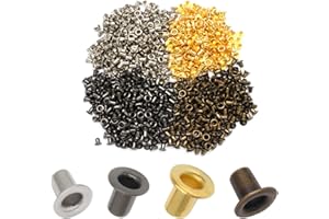 Litoexpe 2MM Tiny Grommets Eyelets 800 Pcs, Self Backing Eyelets for Bead Cores, Clothes, Leather, Canvas (4 Colors)