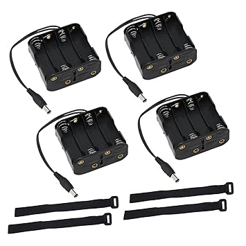 KEESIN AA 12V Batterie Halter Fall Kunststoff Batterie Aufbewahrungsbox mit DC Stecker und Befestigung Kabelbinder (8 Solts *