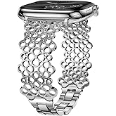 Tlselt Metal Bands Compatible with Apple Watch 38mm 40mm 41mm 42mm 44mm 45mm 46mm 49mm for Women, Lucky Clover Bracelets Dressy Stainless Steel Strap for iWatch Series 11 10 9 8 7 6 5 4 3 SE Ultra