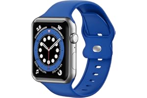 Upgrade Bands Compatible with Apple Watch Band 38mm 40mm 41mm 42mm 44mm 45mm for Women Men-Soft Silicone Replacement Sport Wa
