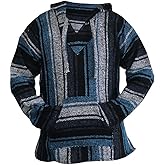Del Mex Mexican Baja Hoodie Hippie Surf Poncho Sweater Sweatshirt Pullover Jerga