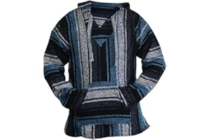 BAJA DIRECT Del Mex Mexican Baja Hoodie Hippie Surf Poncho Sweater Sweatshirt Pullover Jerga
