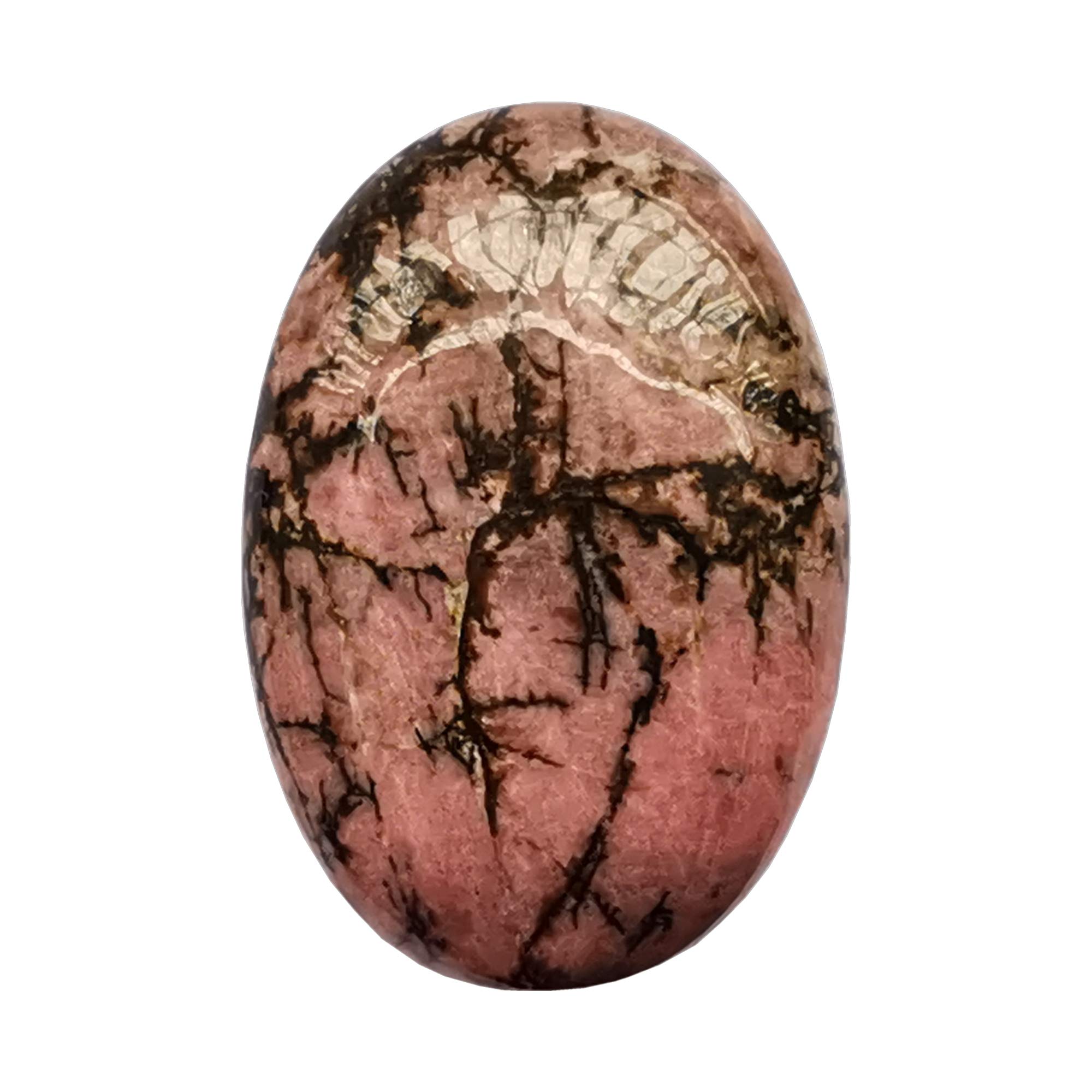 Manekieko Natural Rhodonite Oval Palm Pocket Healing Crystal Spa Energy Stone,Crystals and Healing Stones