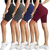 Natural Feelings Buttercloud 4 Pack Biker Shorts for Women-8" High Waist Tummy Control Workout Shorts Athletic Gym Yoga Pants
