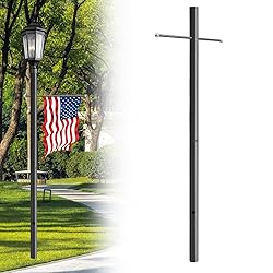 ZUIWAN 7FT Outdoor Lamp Post with Metal Cross