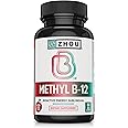 Zhou Nutrition Methyl (Vitamin B12) Lozenges, 5000 mcg for Maximum Absorption and Active Energy, Vegan, Cherry, 60 Count
