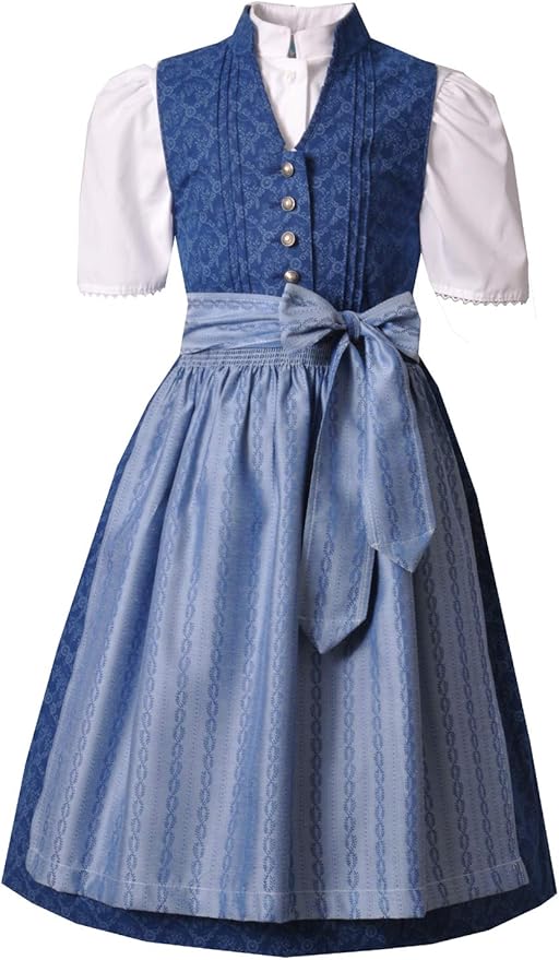 TURI Kinderdirndl Jugenddirndl Teeniedirndl Veronika blau Set 3tlg