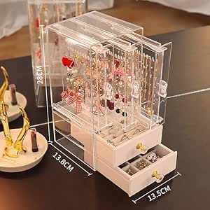 xqdz Caja de Almacenamiento de Pendientes Pendientes de Gran Capacidad