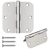 Door Hinges, Brushed Nickel 3.5 x 3.5 Inch Interior
