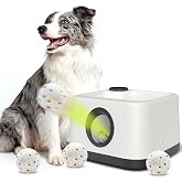 XIMUSON Automatic Dog Ball Launcher, Auto &amp; Manual Dual Mode Dog Ball Thrower, Interactive Dog Toy for Boredom &amp; Brain Stimulation with 4 ETPU Balls, Indoor Outdoor Use for All Breeds