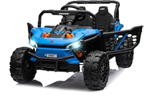 VOLTZ TOYS 12V UTV Buggy Electric Ride-On Car for Kids, 1 Seater with Parental Remote Control, Working Doors, LED Lights, and