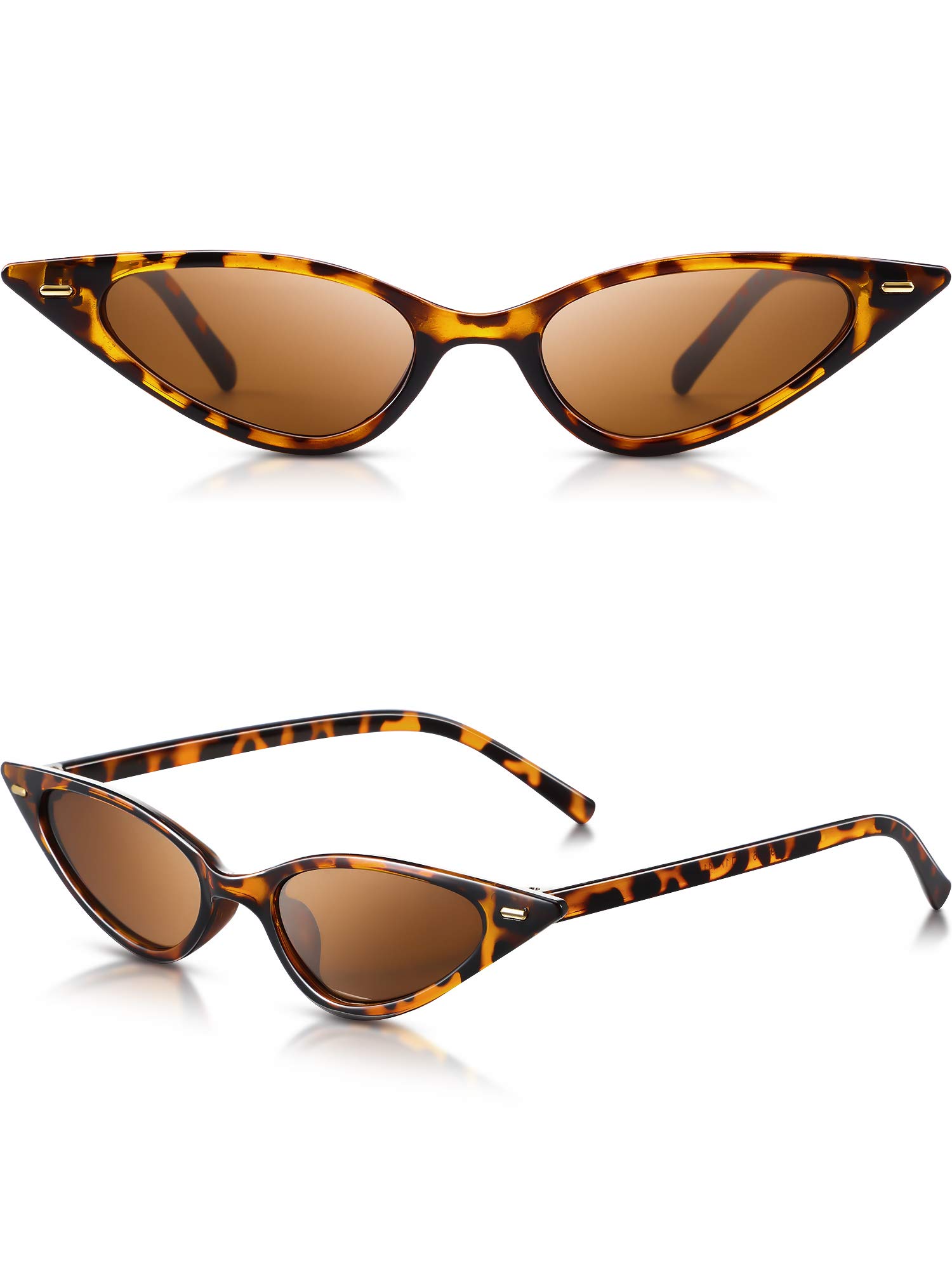 Photo 1 of Frienda Vintage Cat Eye Leopard Sunglasses Retro Cat Eye Sunglasses for Women Men Classic Retro Designer Style Leopard (Brown)