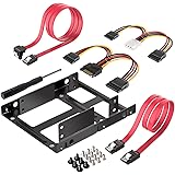 Inateck 2x 2.5 Inch SSD to 3.5 Inch Internal Hard Disk Drive Mounting Kit Bracket (SATA Data Cables and Power Cables included) (ST1002S)