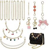SMUOBT 12Pcs Gold Purse Chain Bag Chains - Adjustable Metal Replacement Bag Extender Charm Chain for Tote Shoulder Bags, Crossbody Handle Straps & Women's Purse Charms, Handbag Strap Accessories ﻿