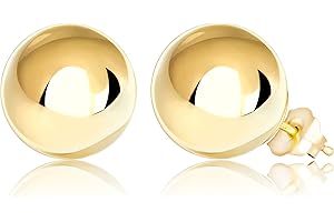 Honolulu Jewelry Company 14K Real Gold Polished Round Ball Stud Earrings, 2mm - 10mm