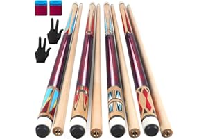IIQ Pool Cues Stick, Pool Cue Stick Sets of 4/3/1 Cue Sticks 58 inch Pool Cues Adult Canadian Maple Wood Billiard Stick