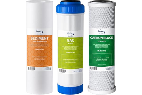 iSpring F3 6-Month Prefilter Replacement Supply Filter Cartridge Pack Set for Standard Reverse Osmosis RO Systems, F3, White