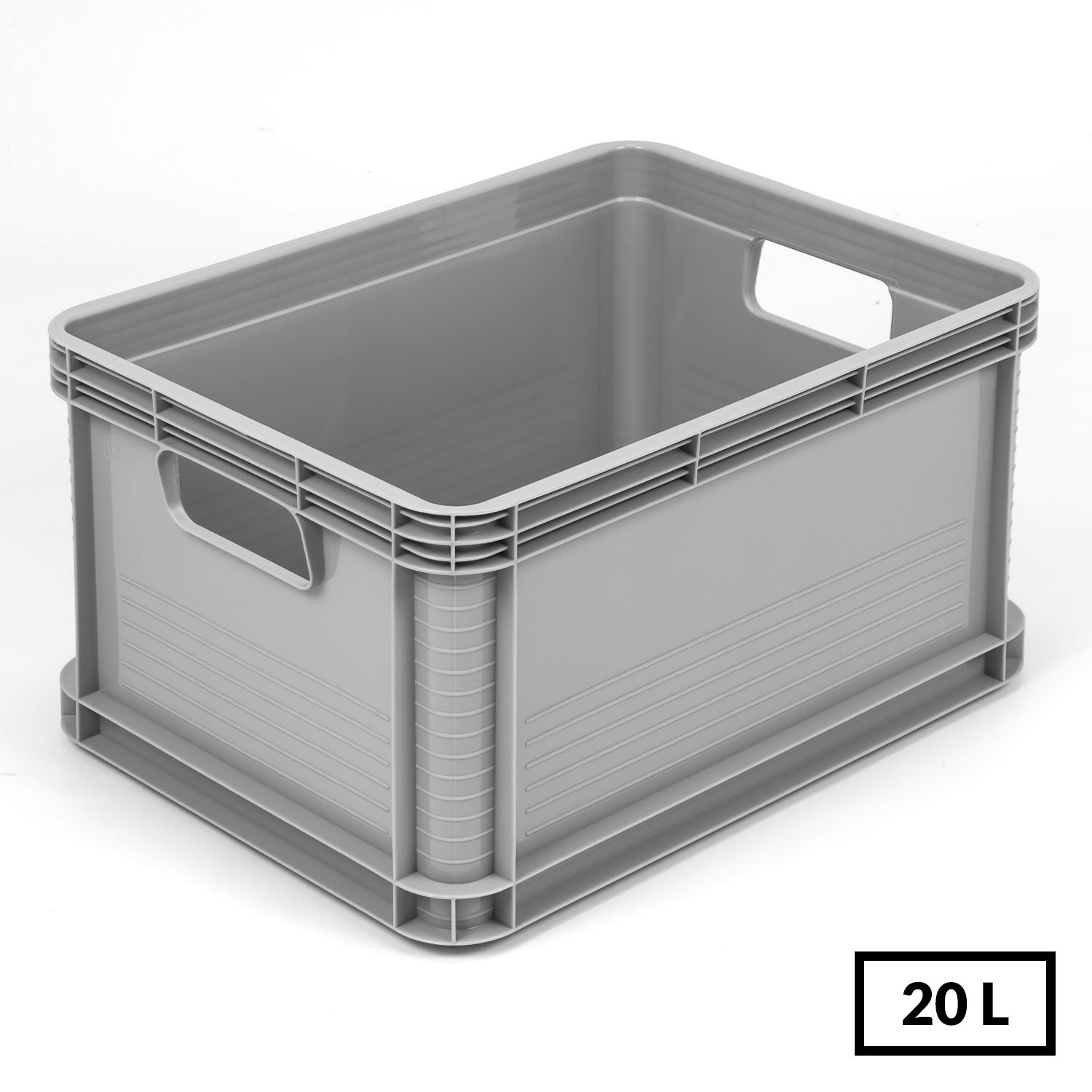 Almacenamiento y organización plástico, 20 l color gris Caja para