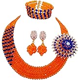 aczuv African Wedding Jewelry Set Nigerian Beads Necklace Bridal Jewelry Sets