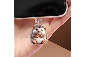 Hedgehog Making Heart Dust Plug Acrylic Charms for electronic products,Type-C Charging Port Dust Plugs Pendant Compatible wit