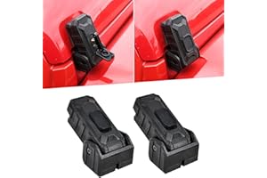 RERPRO Locking Hood Latch Hood Lock Compatible with 2018-2025 Jeep Wrangler JL 4XE Gladiator JT Hood Latches Kit Hood Catch Replacement Accessories, Eliminate Hood Flutter, 1 Pair Black Blade, 2x Keys