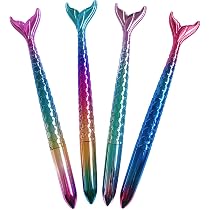 Amazon.com: Doraking 4PCS 0.5mm Mermaid Pens Refillable Black Gel ...
