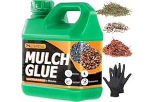 MUZEFANSI 68oz Mulch Glue for Landscaping, Fast-Drying Eco-Friendly Rock & Gravel Binder, Powerful Adhesive for Pea Gravel, Mulch & Stones, Secure & Firm Coverage for Large Outdoor Garden & Yard Projects