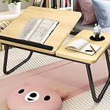 HOFLERA Laptop Bed Table Desk with Foldable Legs Cup Slot Reading Holder view 4