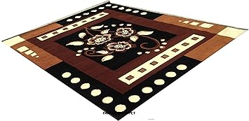 Paradise Carpet Creation Traditional Carpet (Black, Acrylic, 6 X 8 Feet)