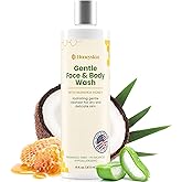Face and Body Wash for Women and Men - Acne Body Wash Moisturizing for Sensitive Skin - Hydrating Facial Cleanser - Gentle Exfoliating Wash - with Manuka Honey (16oz)