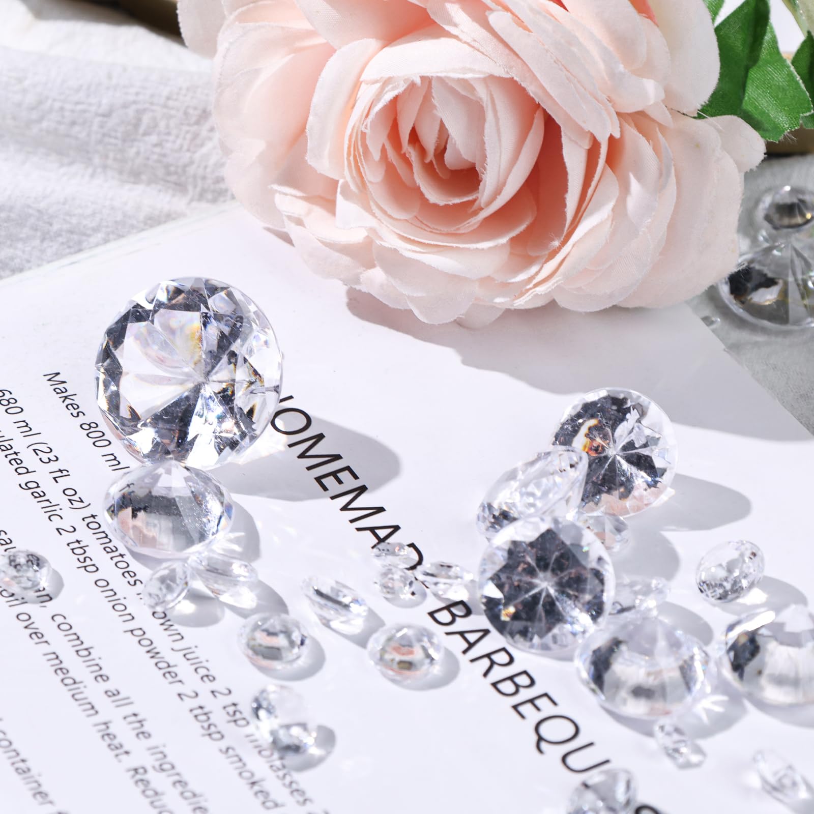 DomeStar 1,000PCS Diamond Decorations, Clear Fake Diamonds Vase Fillers Acrylic Crystal Gems for Wedding Table Scatters Party Decor