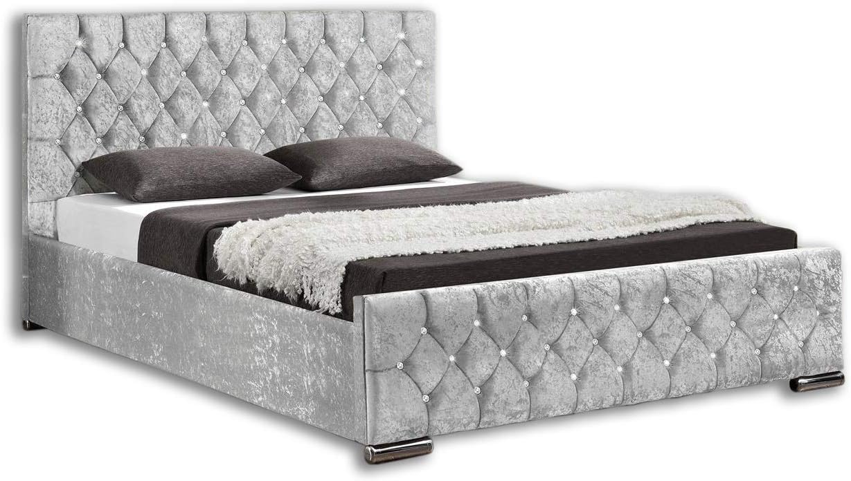 Unmatchable Ottoman Storage Diamond Design Upholstered Bed Frame in Velvet or Chenille available Unmatchable Ottoman Storage Diamond Design Upholstered Bed Frame in Velvet or Chenille available