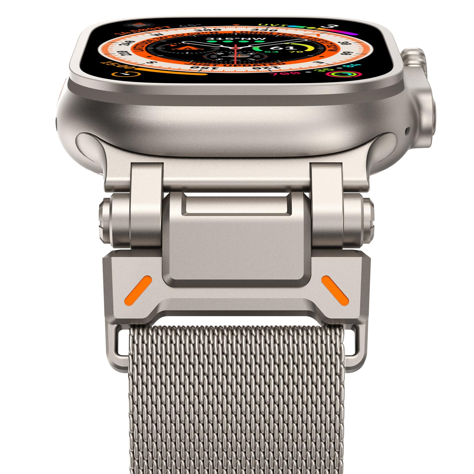 NewWays Metal Strap Compatible with Apple Watch Straps 49mm 46mm 45mm 44mm 42mm(Series 3 2 1),Milanese Magnetic Replacement Band for iWatch Ultra 3 2 1 Series 11 10 9 8 7 6 5 4 3 2 1 SE,Titanium