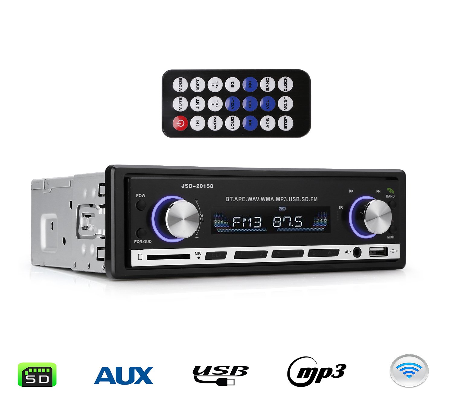 Radio de Coche Lypumso Autoradio Estéreo Bluetooth Reproductor Multimedia Digital con Bluetooth