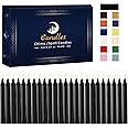 Kunrsug 24 Pack Black Spell Chime Candles – Premium Mini Unscented Taper Candles for Rituals, Prayer, Birthdays, Meditation, Altar, Spells, Chime Candles - 4 Inch Tall - Ideal for Witches