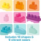 Mega Bloks Big Building Bag 60 Blocks 9 Colors Pink Ages 1+ view 3