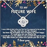 Larvincy To My Future Wife Necklace With Heartfelt Message & Elegant Box - Valentines Gifts For Her, Sentimental Jewelry Gift For Bride-to-be, Fiance, Soulmate On Birthday, Anniversary, Christmas